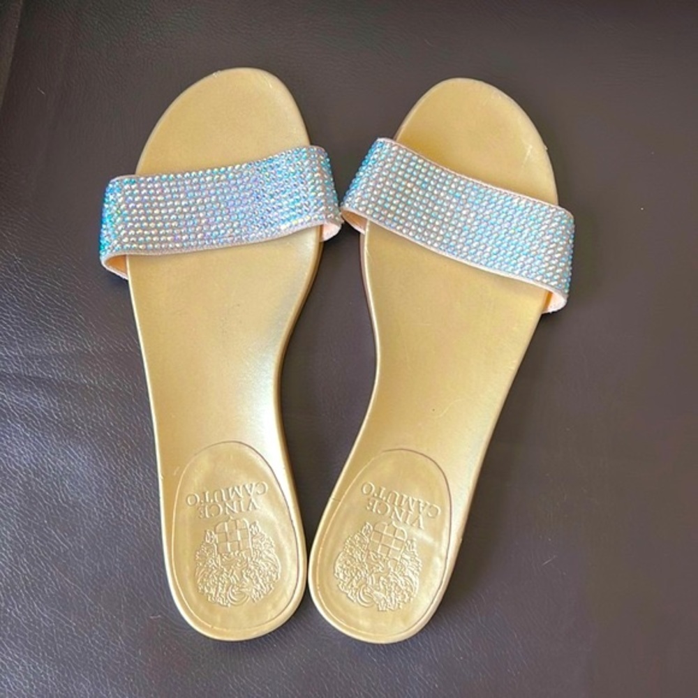 Vince Camuto Metallic Rhinestone Sandals